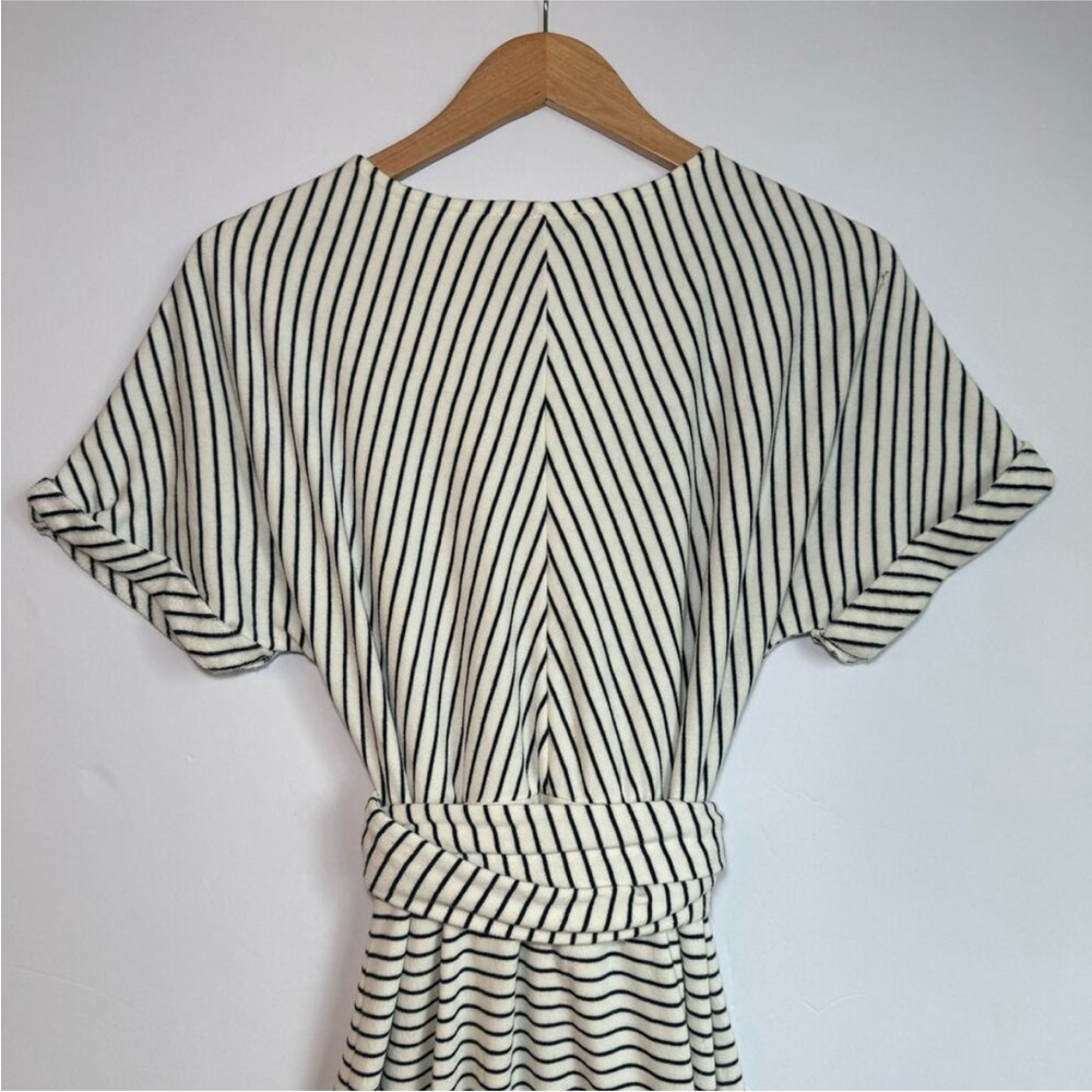 Anthropologie Saturday Sunday Striped Knit Midi Dress Small Womens Off White Nvy - Picture 5 of 14